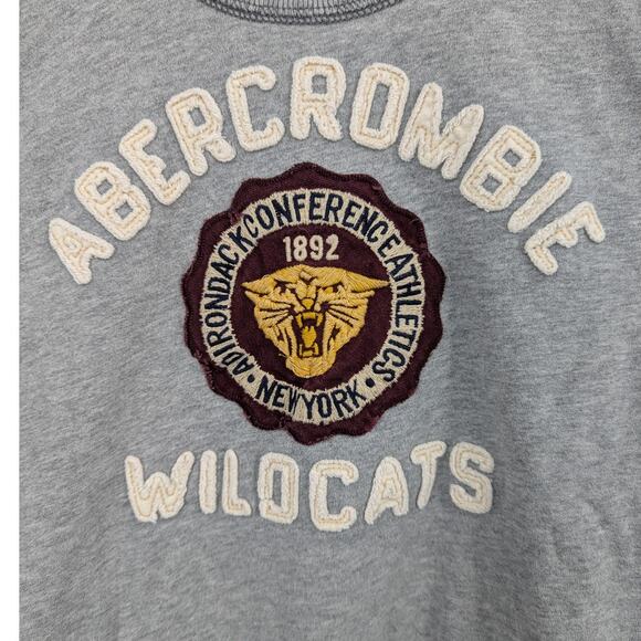 Vintage Y2k Abercrombie Kids Wildcats Muscle Fit Gray T-Shirt Size M 100% Cotton - Picture 3 of 5